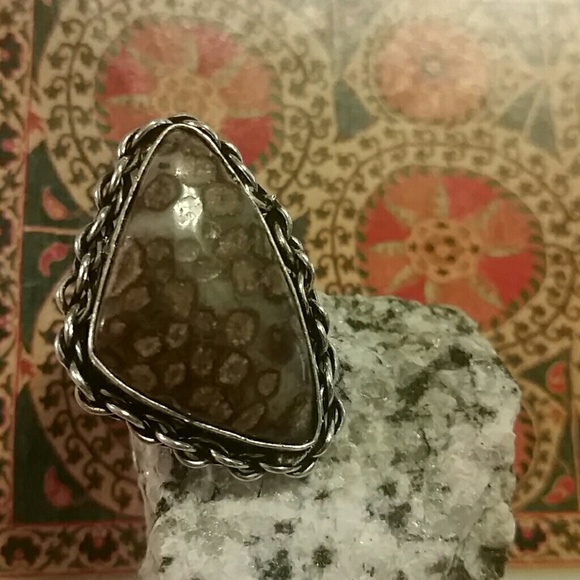 🆕️ Leopardskin Jasper 925 sterling silver ring - Picture 6 of 7